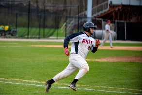 Baseball player running bases